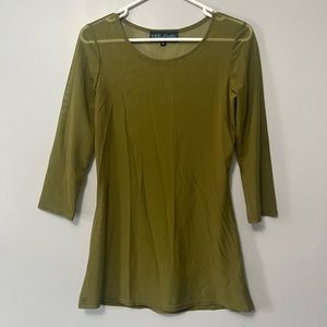 Gee Loretta Olive Green Sheer Shirt